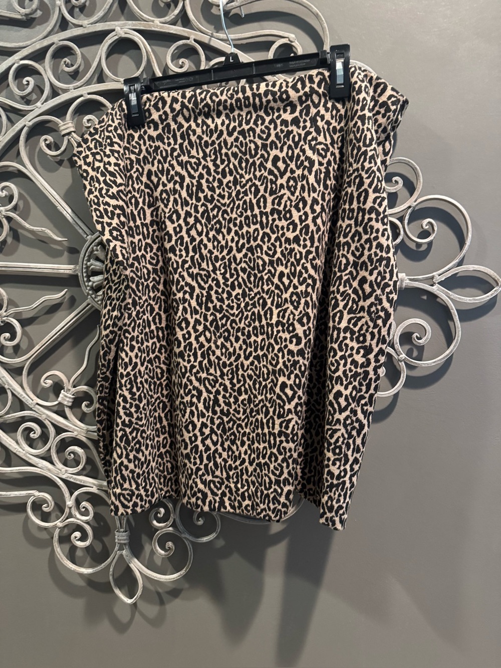 Women’s plus midi skirt knit Leopard Print Pencil Skirt sz XXL